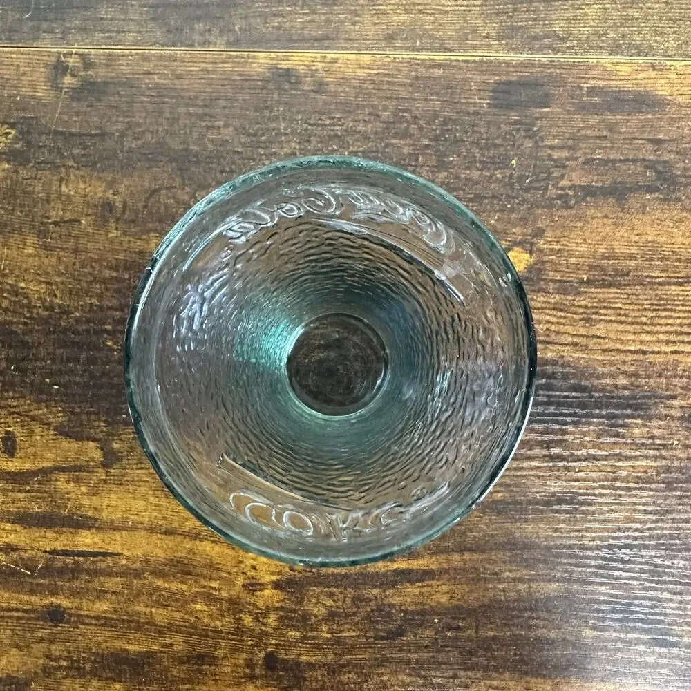 Vintage Green Pebble Coca-Cola Coke Wide-Mouth Soda Pop Drinking Glass 16 Oz